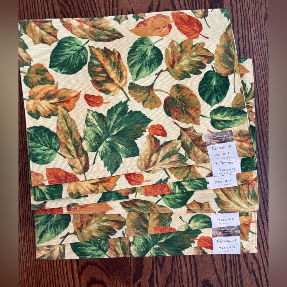 New Fall Leaves Placemats Set of 6, 19x14 Inch Claremont On Accents Macy’s